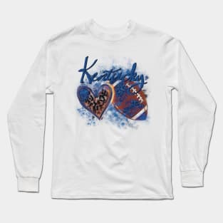 Love Kentucky Football Cheetah Heart Design Long Sleeve T-Shirt